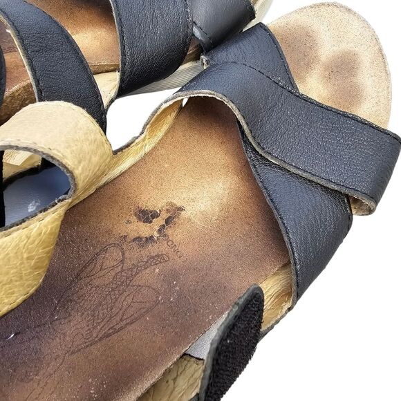 Fly London Women's Wedgefly Black Leather Platform Sandals EU 39 - Picture 8 of 16